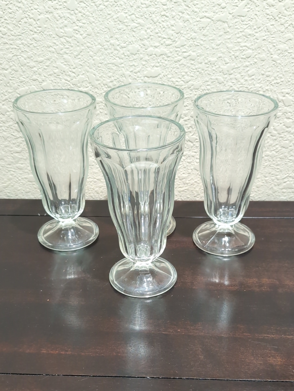 Four (4) Anchor Hocking Soda Fountain Milk Shake Ice Cream Sundae Soda Glasses